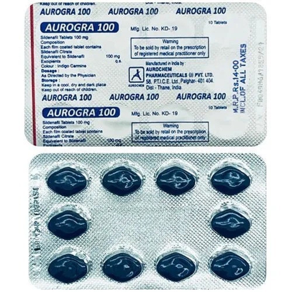 Aurogra 100 mg tablets